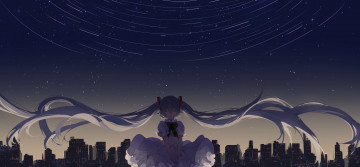 Картинка аниме vocaloid взгляд фон девушка