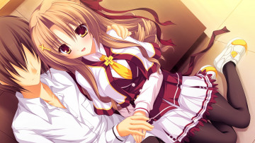 обоя аниме, lunaris filia, девушка, фон, взгляд