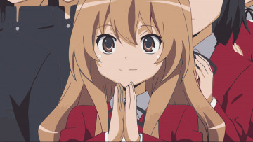Картинка аниме toradora взгляд девушка фон