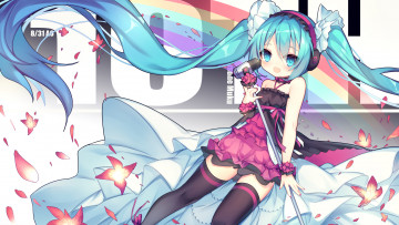 Картинка аниме vocaloid взгляд фон девушка