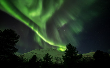 Картинка природа северное+сияние простор