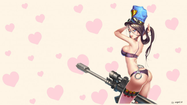 Обои картинки фото аниме, оружие,  техника,  технологии, эротика, девушка, арт, красотка, наручники