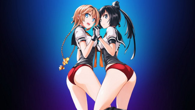 Обои картинки фото аниме, unknown,  другое, фон, взгляд, девушки