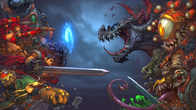 Обои картинки фото battle chasers,  nightwar, видео игры, action, nightwar, battle, chasers, ролевая