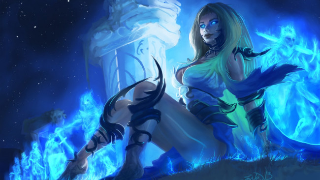 Обои картинки фото фэнтези, нежить, девушка, ведьма, магия, арт