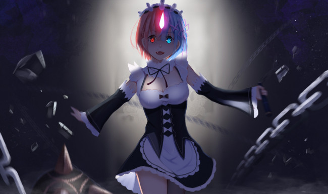 Обои картинки фото аниме, re,  zero kara hajimeru isekai seikatsu, рам