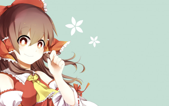 Обои картинки фото аниме, touhou, девушка, фон, взгляд