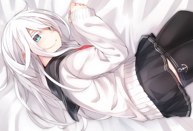 Обои картинки фото аниме, kantai collection, девушка, взгляд, фон