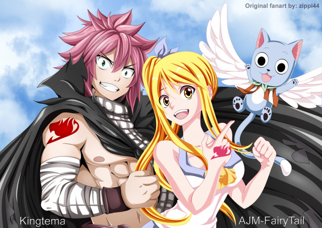 Обои картинки фото аниме, fairy tail, хвост, феи