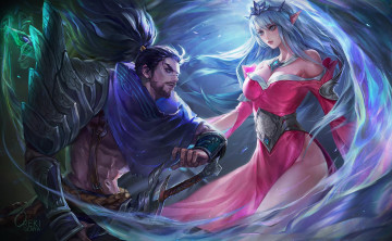 Картинка видео+игры league+of+legends боец магия yasuo janna