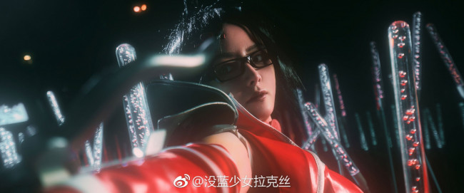 Обои картинки фото девушки, - креатив,  косплей, лицо, очки, куртка