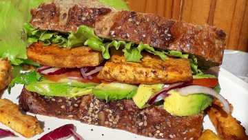 Картинка еда бутерброды +гамбургеры +канапе сэндвич хлеб мясо зелень