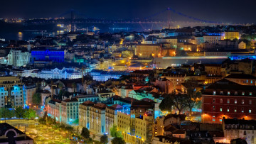 Картинка города -+огни+ночного+города трей рэтклифф пейзаж город огни trey ratcliff ночь мост городской вид