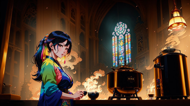 Обои картинки фото аниме, город,  улицы,  интерьер,  здания, нейросети, графика, нейроарт, ai, art, нейронные, сети, рисунки, нейро, искусство