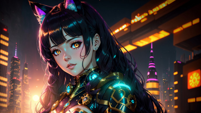 Обои картинки фото аниме, животные,  существа, нейросети, графика, нейроарт, ai, art, нейронные, сети, рисунки, нейро, искусство