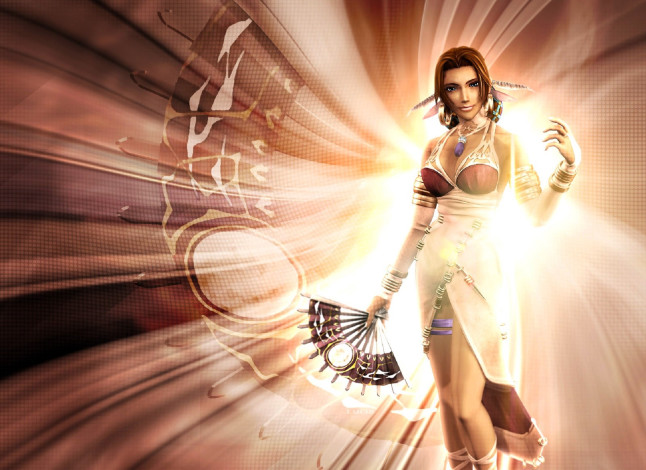 Обои картинки фото видео игры, shadow hearts,  covenant, девушка, наряд, веер