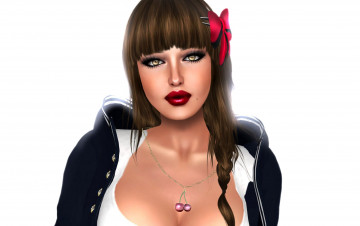 Картинка 3д графика people люди бантик