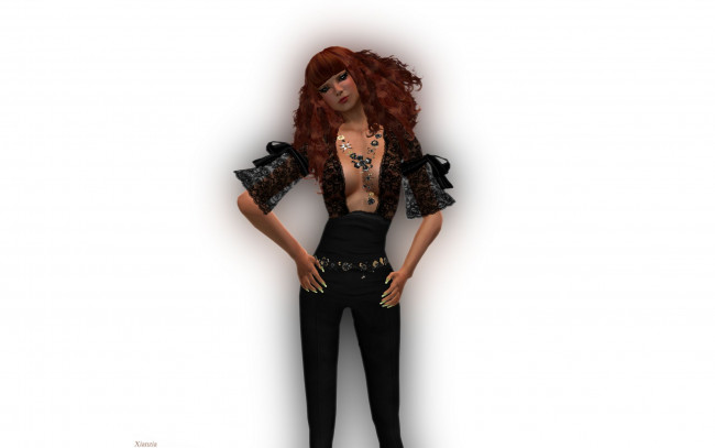 Обои картинки фото 3д, графика, people, люди, брюки, кружево