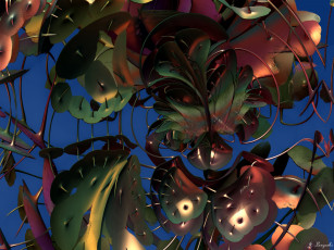 Картинка 3д графика fractal фракталы узор цвета фон