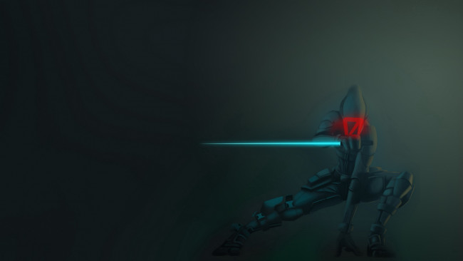 Обои картинки фото 3д, графика, creatures, существа, киборг, меч