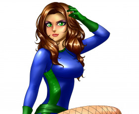 Картинка рисованные люди фон взгляд девушка