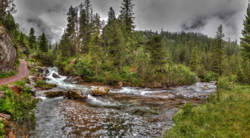 Картинка природа реки озера лес тучи река