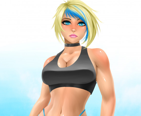 Обои картинки фото рисованные, люди, девушка, фон, взгляд