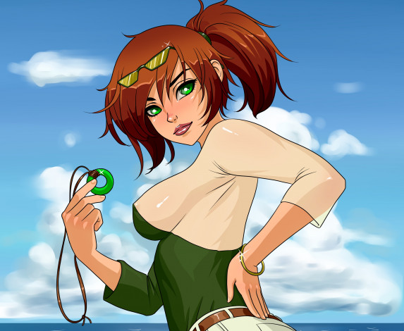 Обои картинки фото рисованные, люди, фон, взгляд, девушка