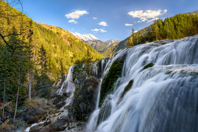 Обои картинки фото природа, водопады, водопад, река, лес