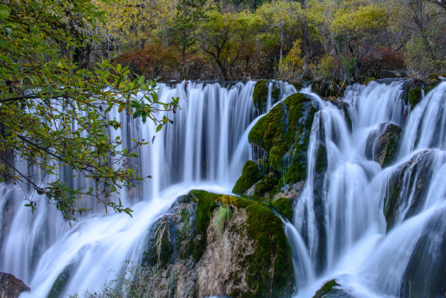 Обои картинки фото природа, водопады, водопад, река, лес