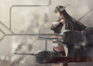 Картинка аниме kantai+collection kancolle nagato kantai collection арт девушка avamone оружие