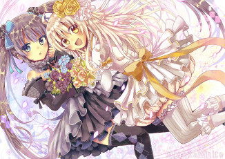 Картинка аниме unknown +другое цветы девочки sakura oriko