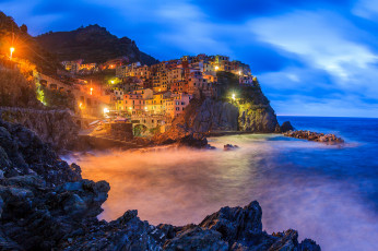 Картинка manarola города -+пейзажи поселок скала море