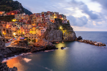 Картинка manarola города -+пейзажи скала поселок море