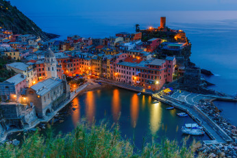 Картинка vernazza города -+панорамы бухта море поселок