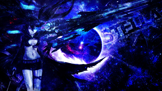 Обои картинки фото аниме, black rock shooter, девушка, dinocojv, арт