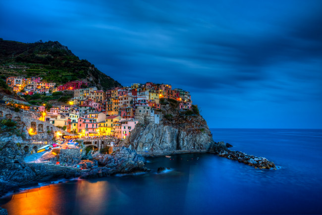 Обои картинки фото manarola, города, - пейзажи, скала, поселок, море
