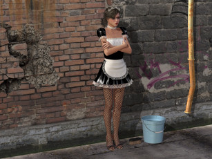 Картинка 3д+графика люди+ people взгляд фон девушка