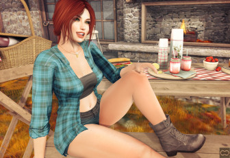 Картинка 3д+графика люди+ people девушка фон взгляд