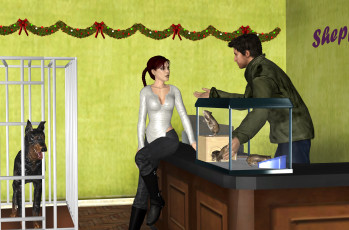 обоя 3д графика, люди , people, девушка, взгляд, фон