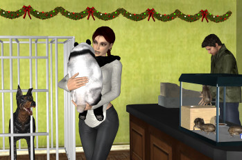 обоя 3д графика, люди , people, девушка, взгляд, фон