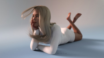 Картинка 3д+графика люди+ people девушка фон взгляд