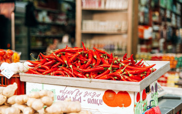 Картинка еда перец стручки ящик чили красный острый