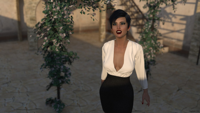 Обои картинки фото 3д графика, люди , people, фон, взгляд, девушка