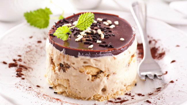 Обои картинки фото еда, мороженое,  десерты, мята