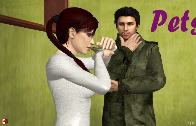 Обои картинки фото 3д графика, люди , people, девушка, взгляд, фон