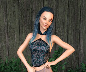 Картинка 3д+графика фантазия+ fantasy фон взгляд девушка