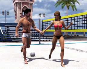 Картинка 3д+графика люди+ people фон девушка взгляд