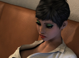 Картинка 3д+графика портрет+ portraits фон взгляд девушка