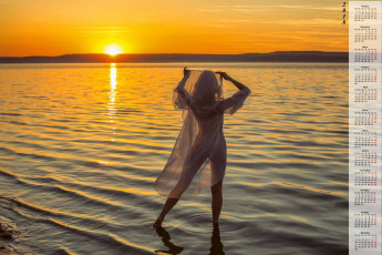 Картинка календари девушки водоем закат